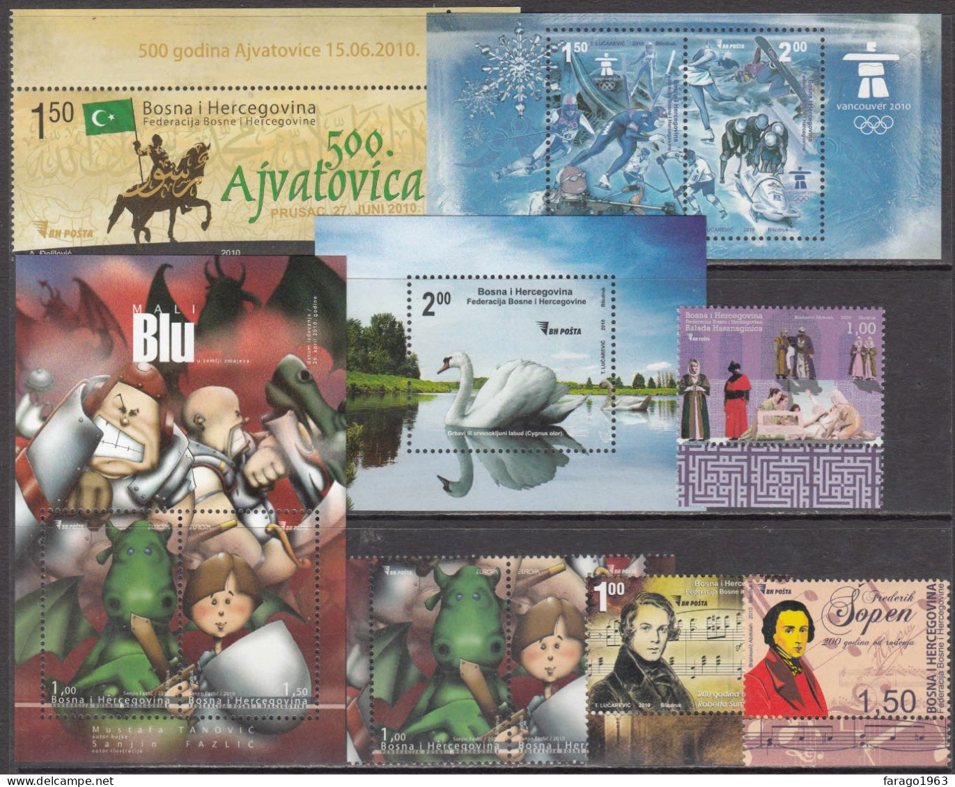 2010 Bosnia Collection Of 11 Different  MNH - Bosnia Erzegovina