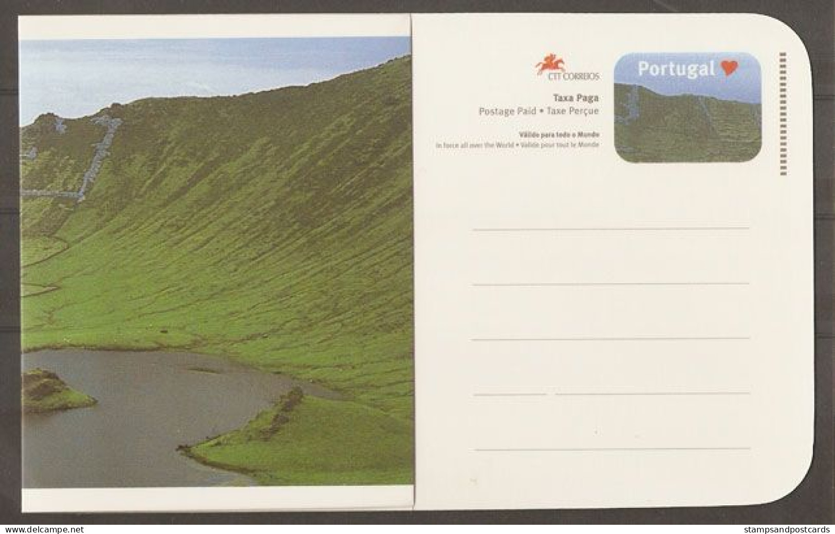 Portugal 2004 Entier Postal Açores Ile Do Corvo Volcanique Vaches Azores Stationery Corvo Island Volcan Volcanic Cows - Volcanos