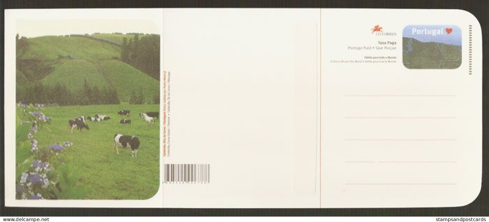 Portugal 2004 Entier Postal Açores Ile Do Corvo Volcanique Vaches Azores Stationery Corvo Island Volcan Volcanic Cows - Vulkane