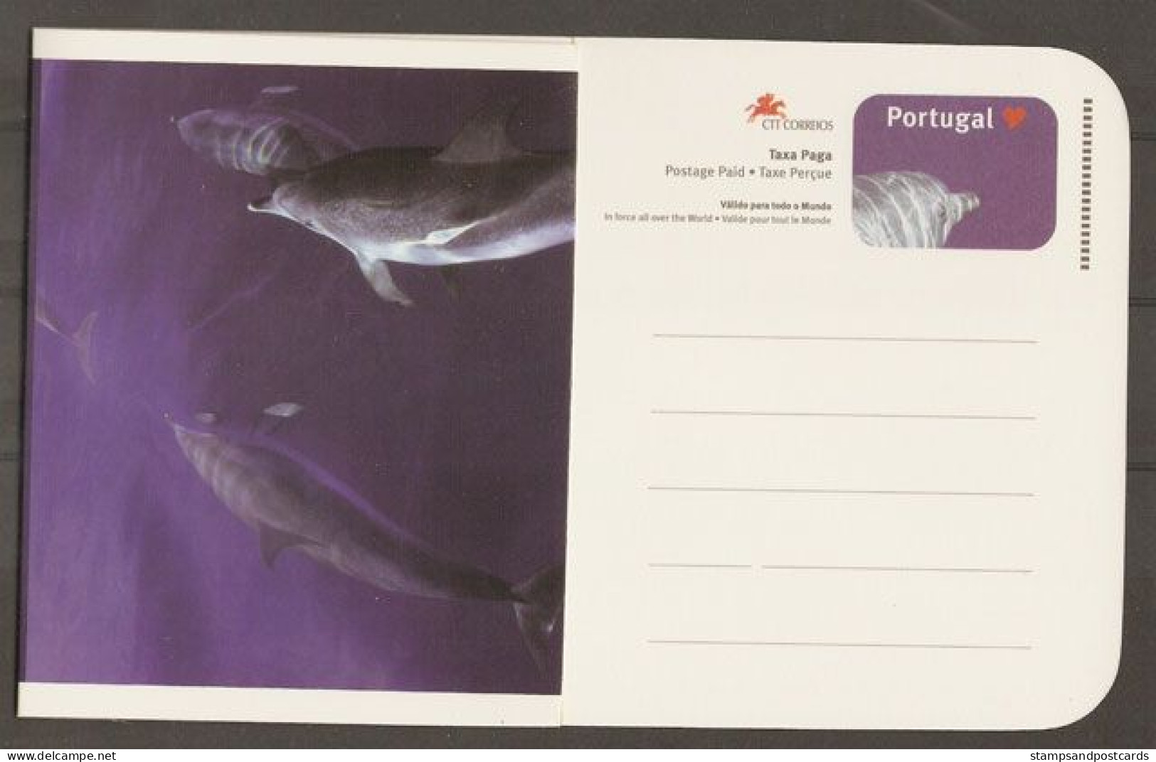 Portugal Entier Postal Açores Dauphin Dauphins 2004 Azores Postal Stationery Dolphin Dolphins - Dolphins