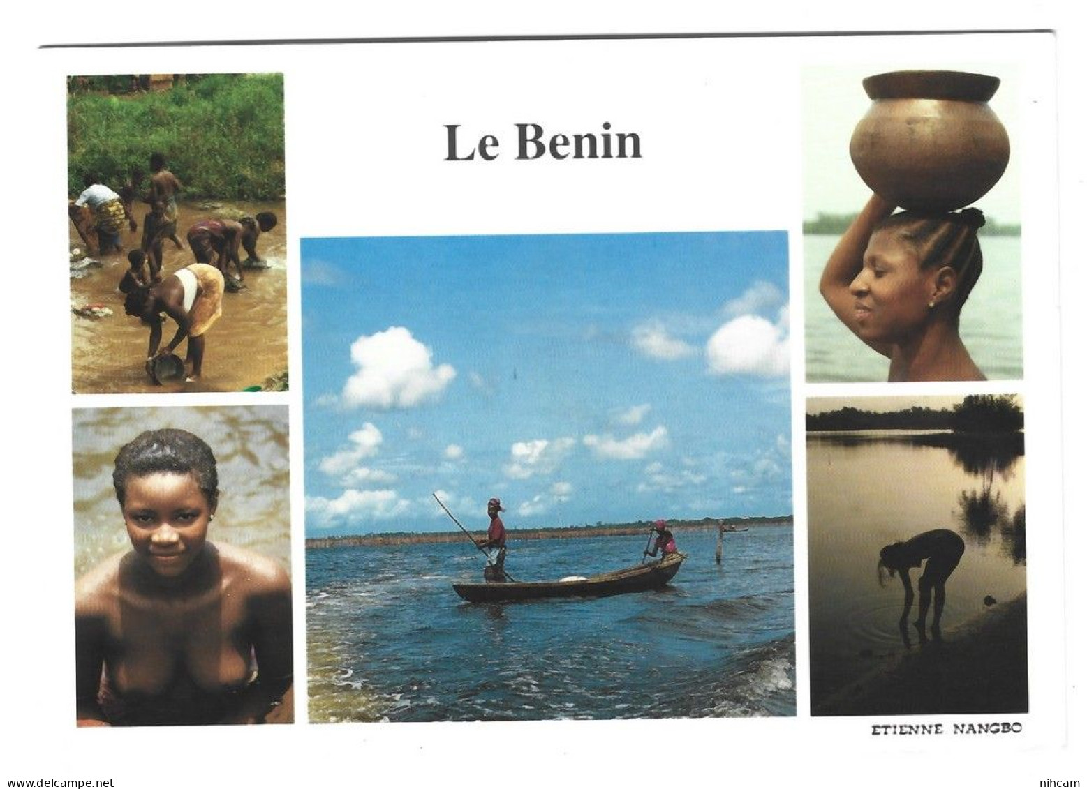 CPM Le Bénin Pêcheur Et Femmes Au Marigot (non écrite, Légère Trace Au Verso) - Benín