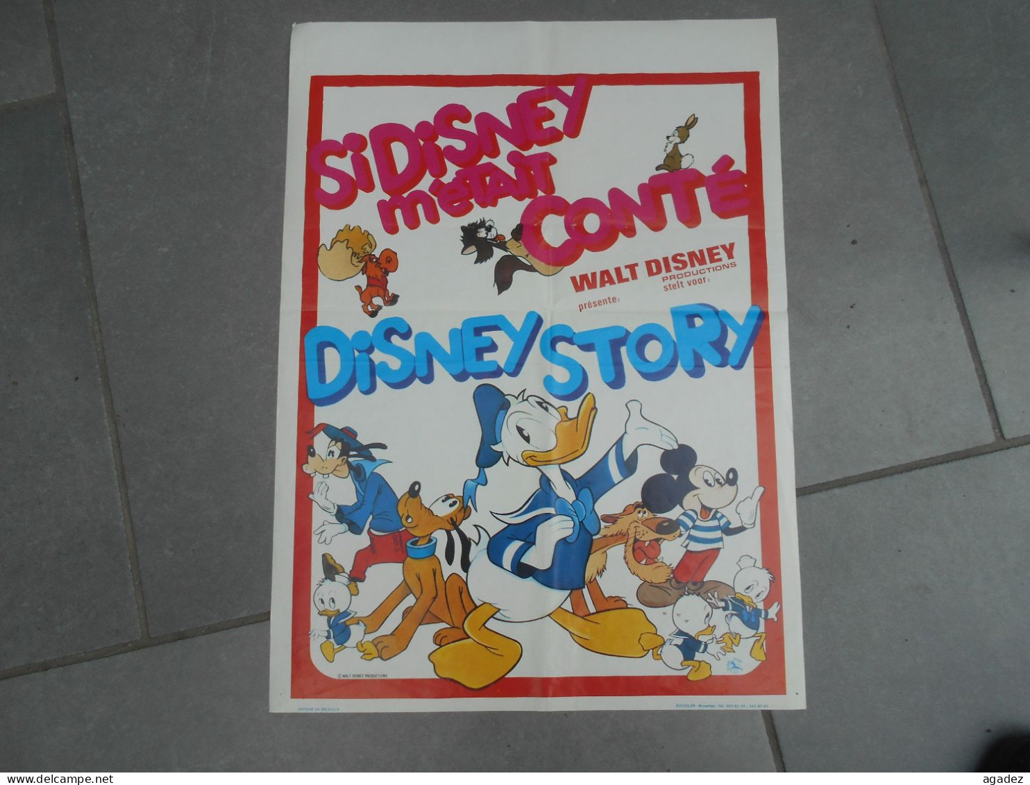 Ancienne Affiche Cinema Film " Disney Story Si Disney M'était Conté"  " Walt Disney - Affiches