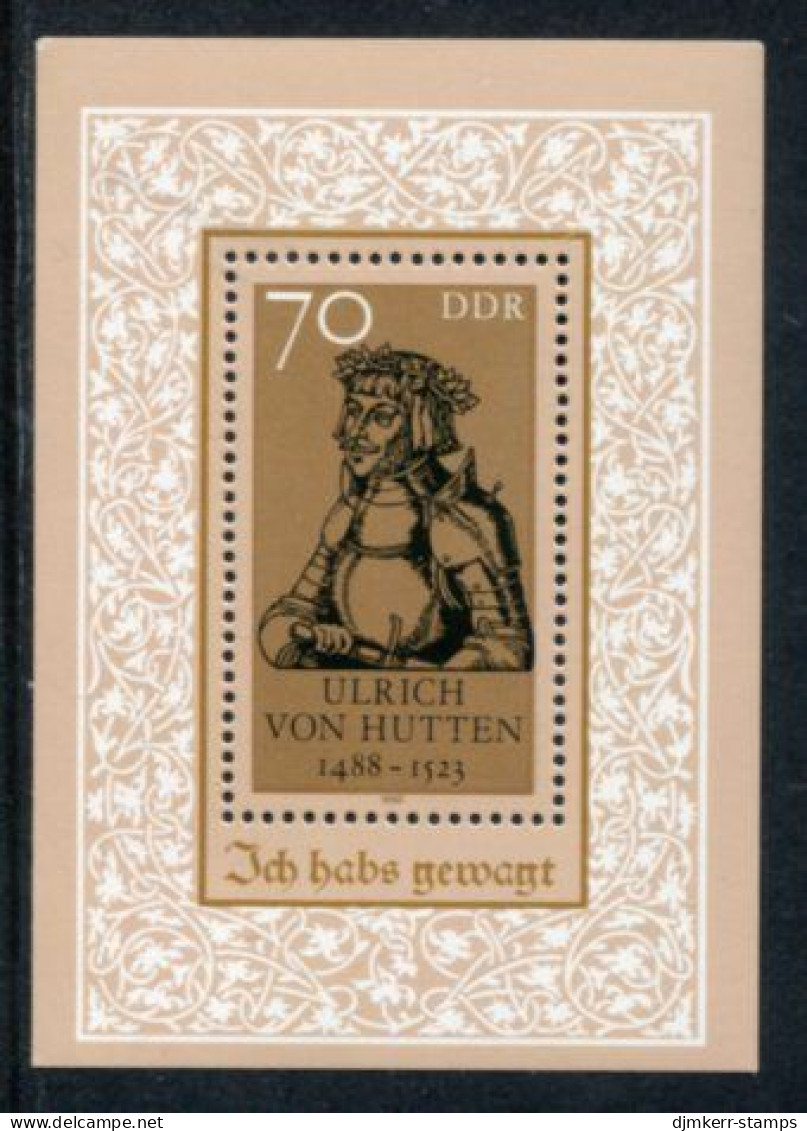 EAST GERMANY / DDR 1988 Ulrich Von Hitten Block  MNH / ** .  Michel  Block 93 - Unused Stamps