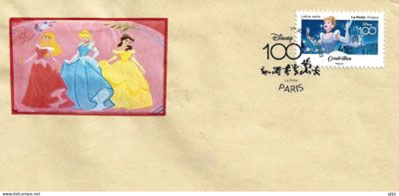 Cendrillon. Centenaire Disney, Lettre Paris 2023 - Lettres & Documents