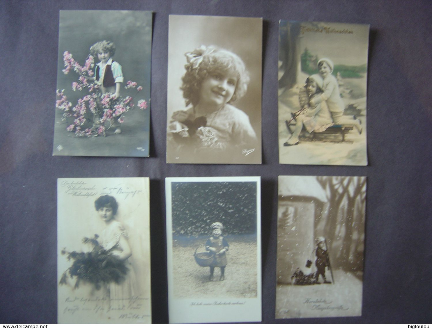 Lot De 6 Cartes Anciennes - Fantaisie - Enfants - - Collections, Lots & Séries