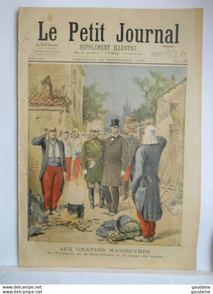 Le Petit Journal N°253 – 22 Septembre 1895 - Grandes Manoeuves Félix Faure - Chaleurs à Paris - Le Petit Journal
