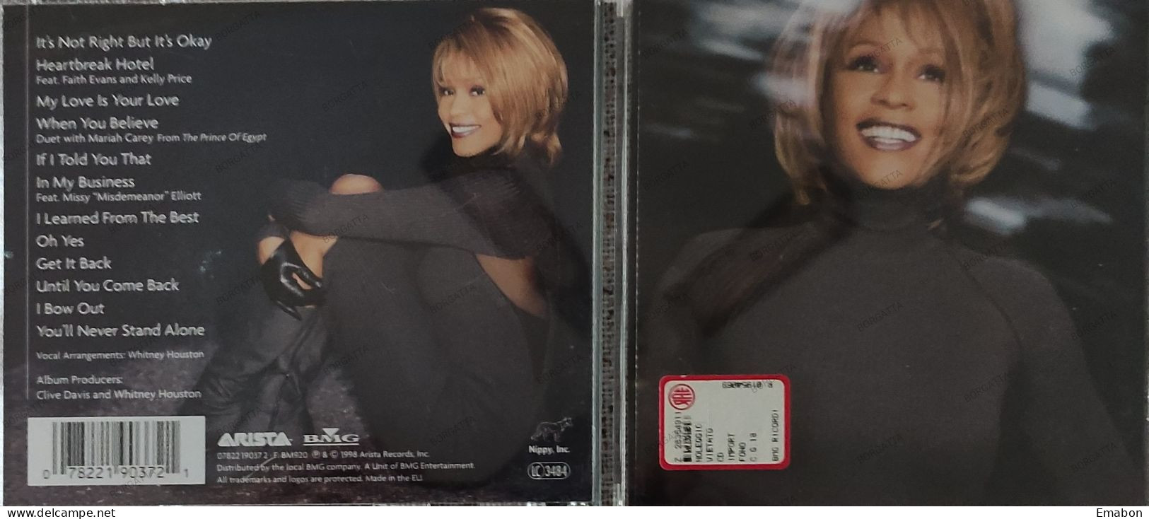 BORGATTA - SOUL- Cd WHITNEY HOUSTON - MY LOVE IS YOUR LOVE - ARISTA 1998 -  USATO In Buono Stato - Soul - R&B