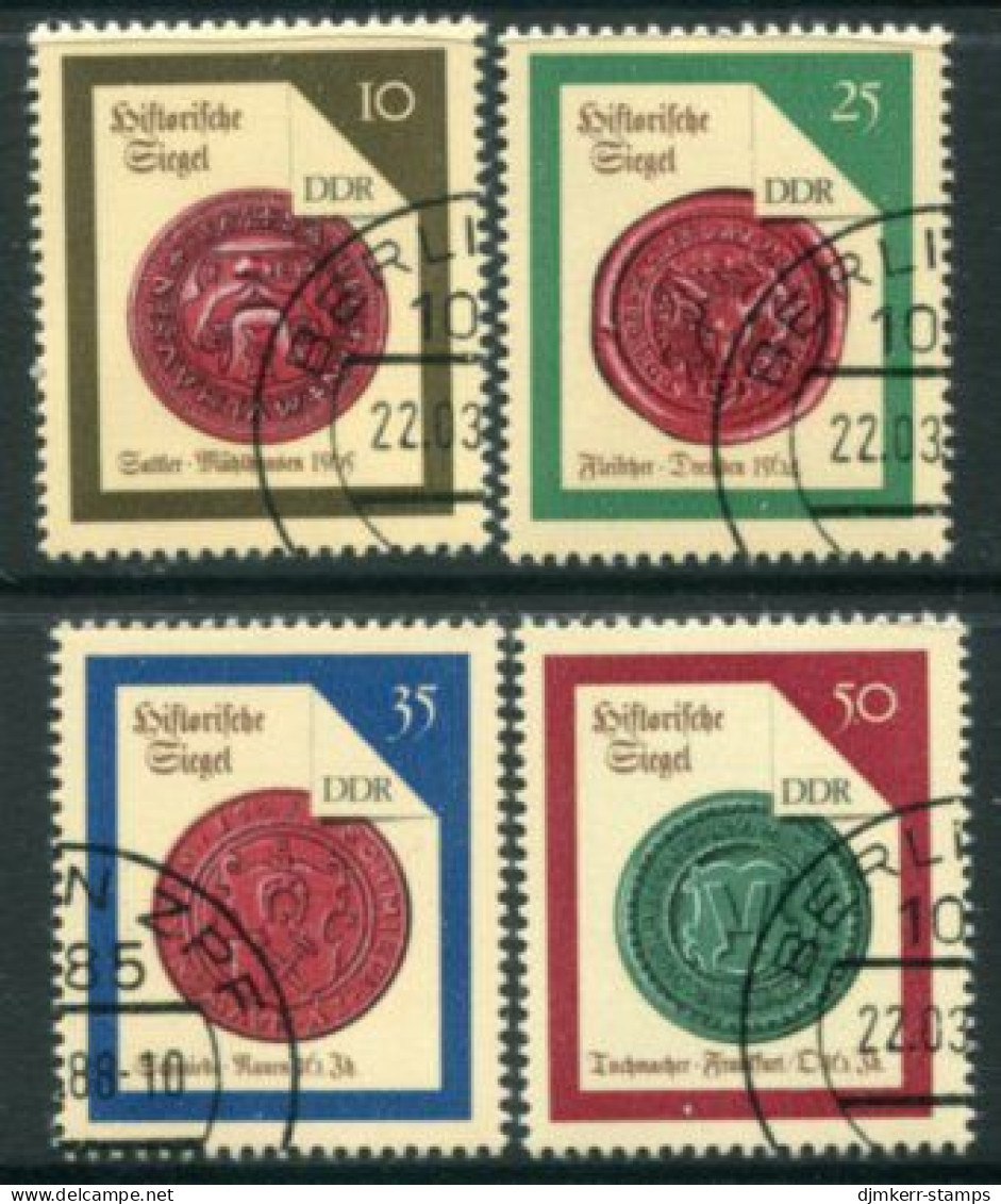 EAST GERMANY / DDR 1988 Historic Seals Singles  Used .  Michel  3156-59 - Used Stamps