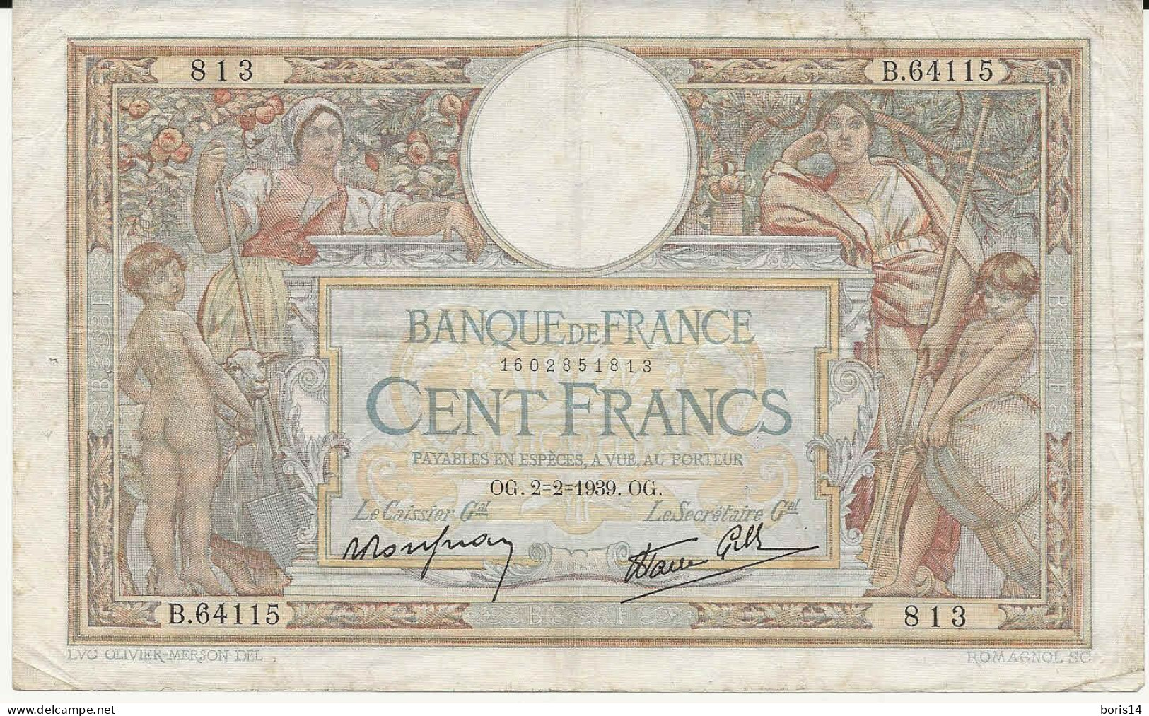 Billet 100 Francs 1939 - Autres & Non Classés