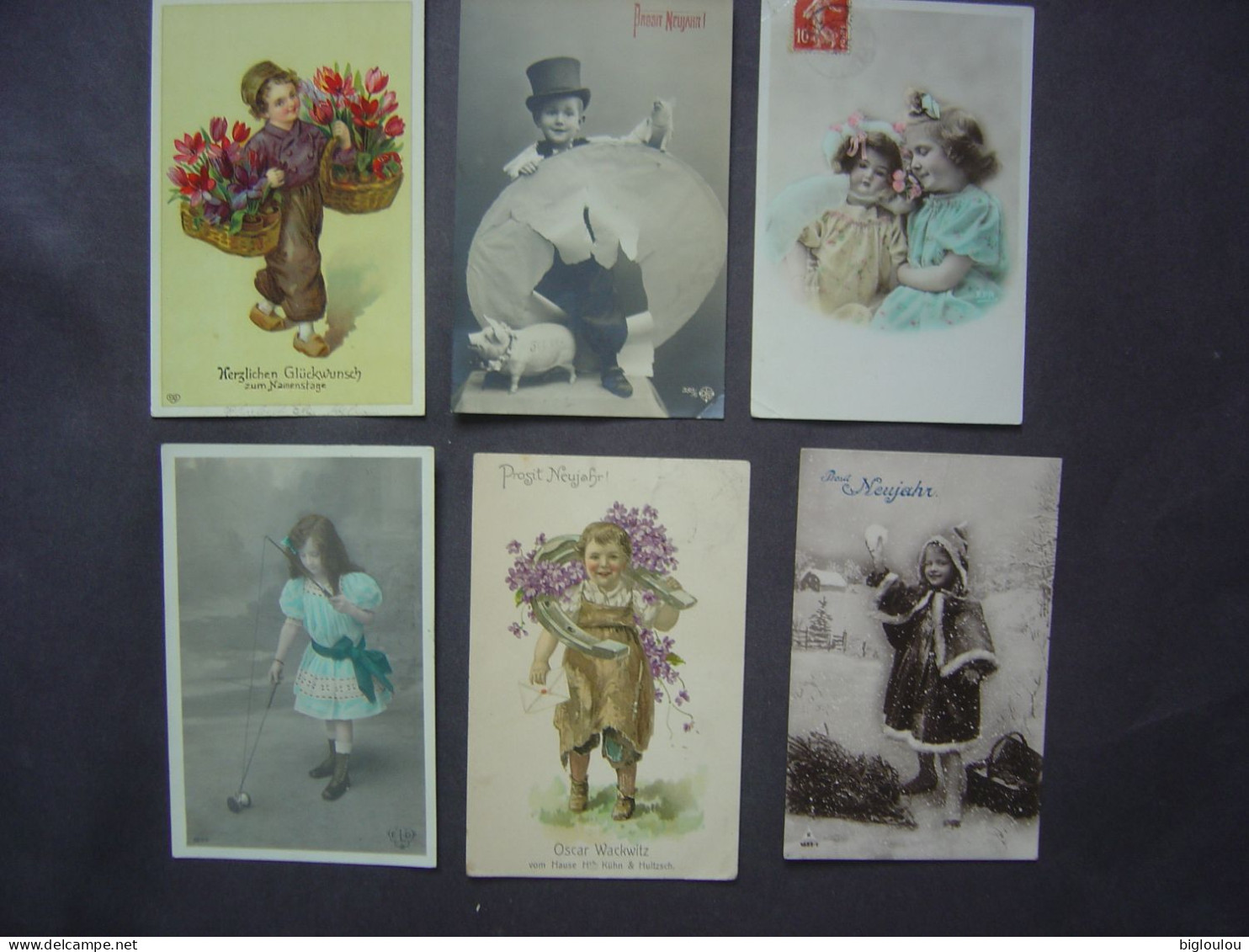 Lot De 6 Cartes Anciennes - Fantaisie - Enfants - - Collections, Lots & Séries