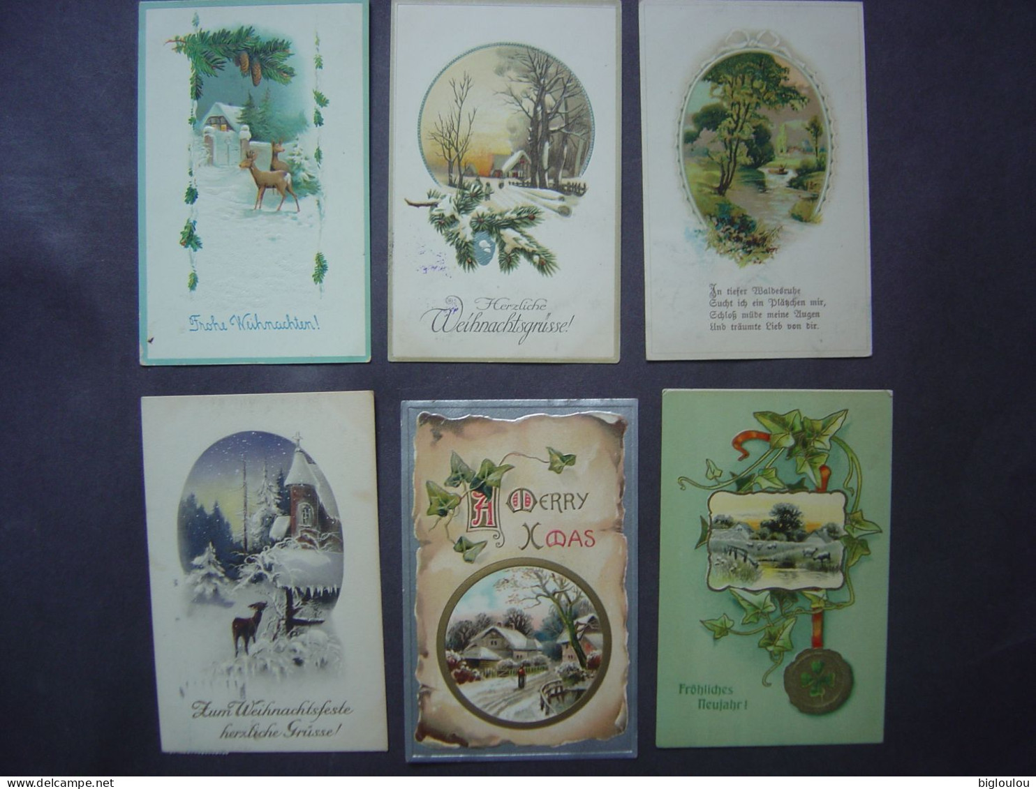 Lot De 6 Cartes Anciennes - Illustrations Allemandes - NOEL - NOUVEL AN - Collections & Lots