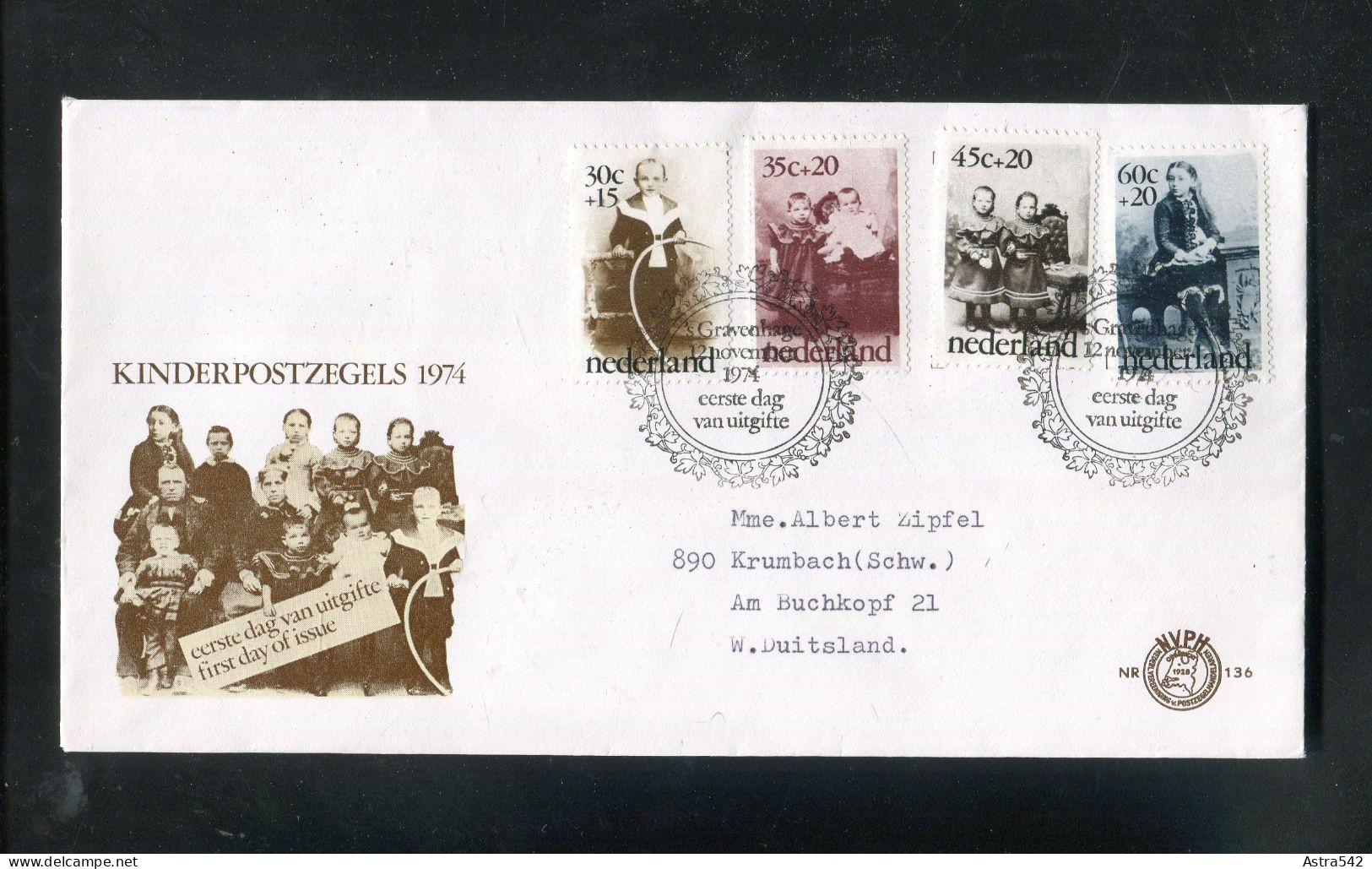 "NIEDERLANDE" 1974, Mi. 1139-1142 FDC (A0027) - FDC