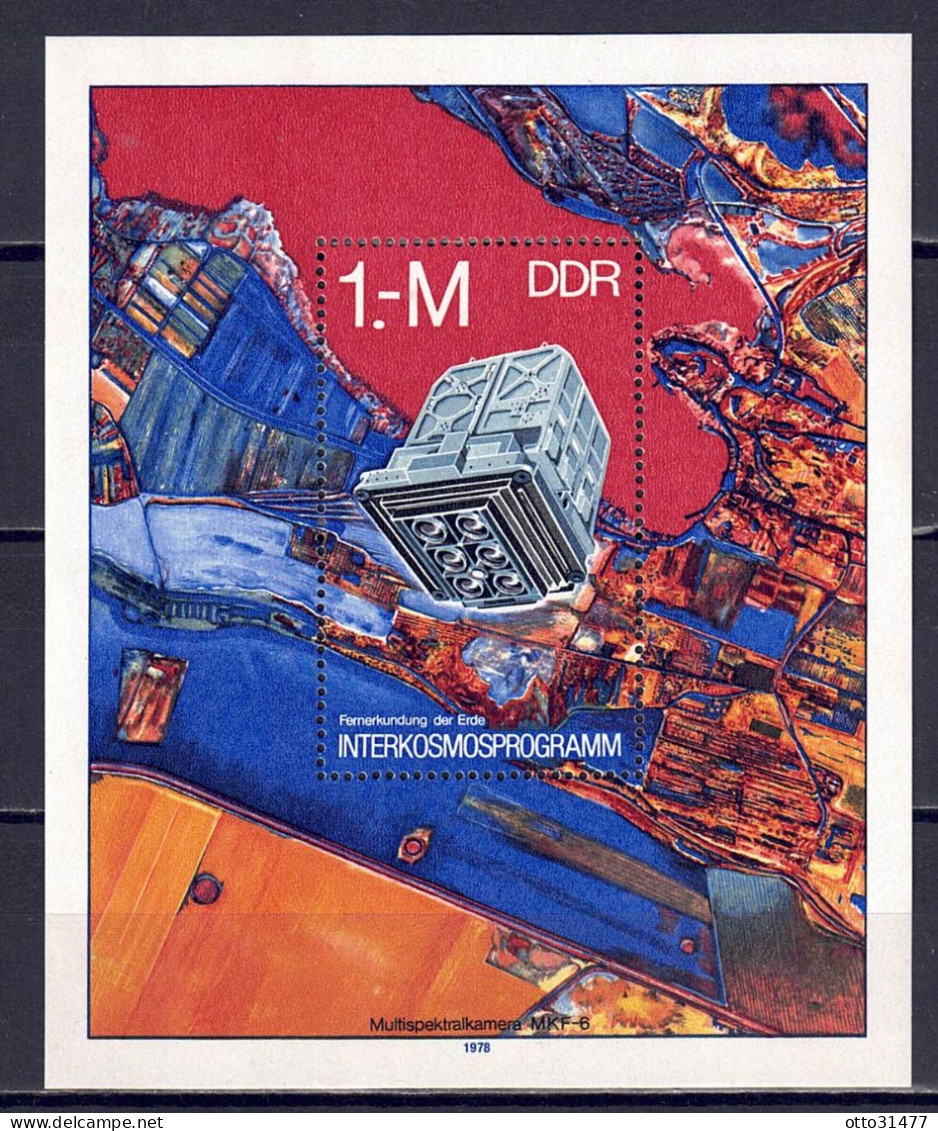 DDR 1978 - Interkosmosprogramm, Block 52, Postfrisch ** / MNH - 1971-1980