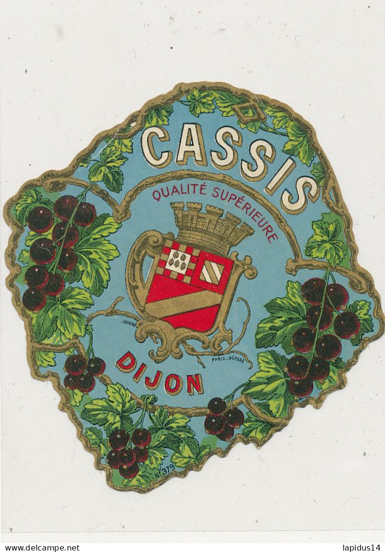 2192 / ETIQUETTE  -CASSIS  DIJON - Alcoholes Y Licores