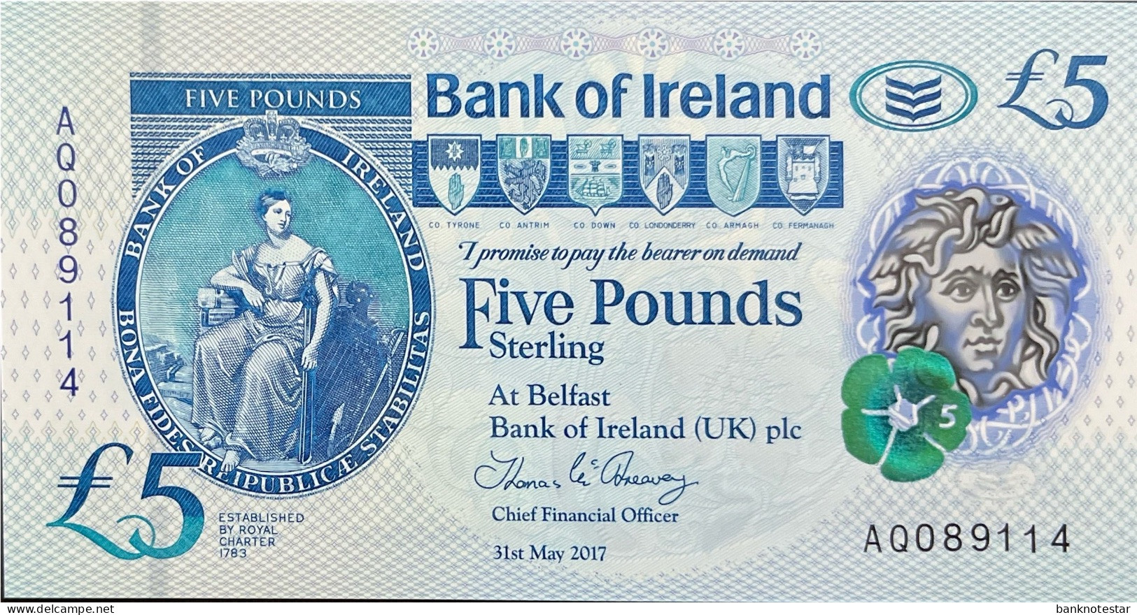 Northern Ireland 5 Pounds, P-90 (31.5.2017) - UNC - 5 Pounds