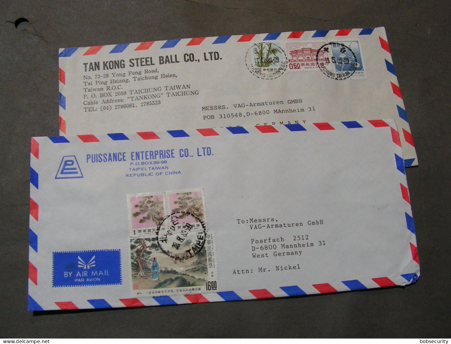 China Taiwan  Cv. 2 Covers - Lettres & Documents