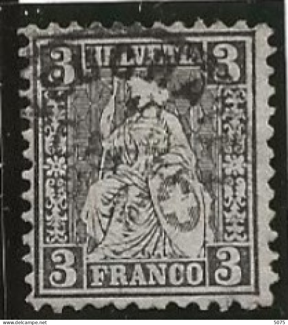 1862  3cs Noir  Obl Z 29 - Oblitérés