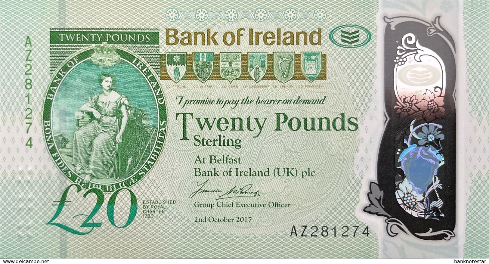 Northern Ireland 20 Pounds, P-92 (2.10.2017) - UNC - 20 Pounds