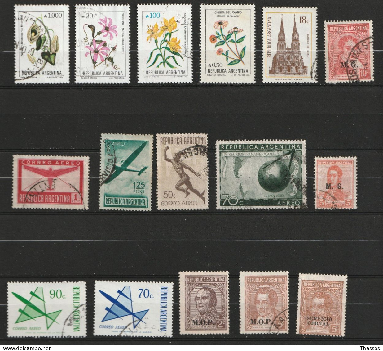 Argentine - Mix - 300 timbres - Oblitérés - Qualités diverses.