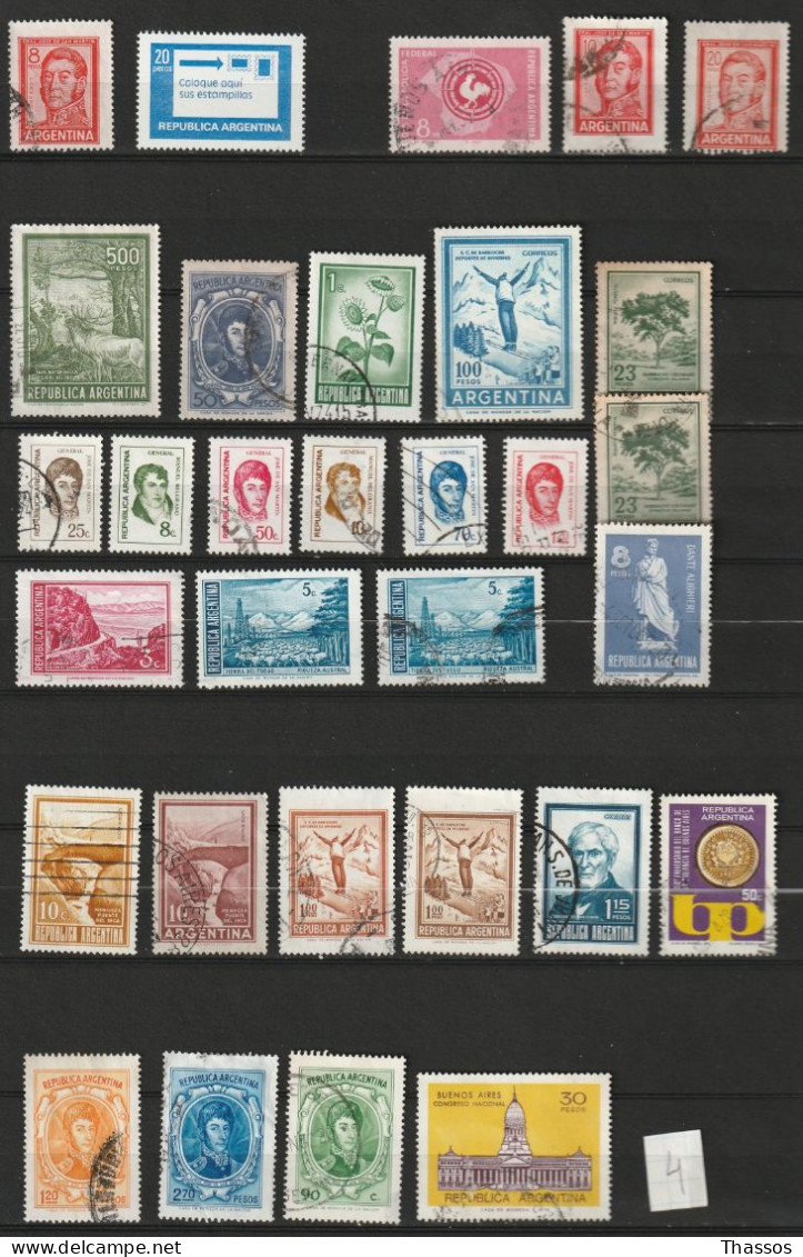 Argentine - Mix - 300 timbres - Oblitérés - Qualités diverses.