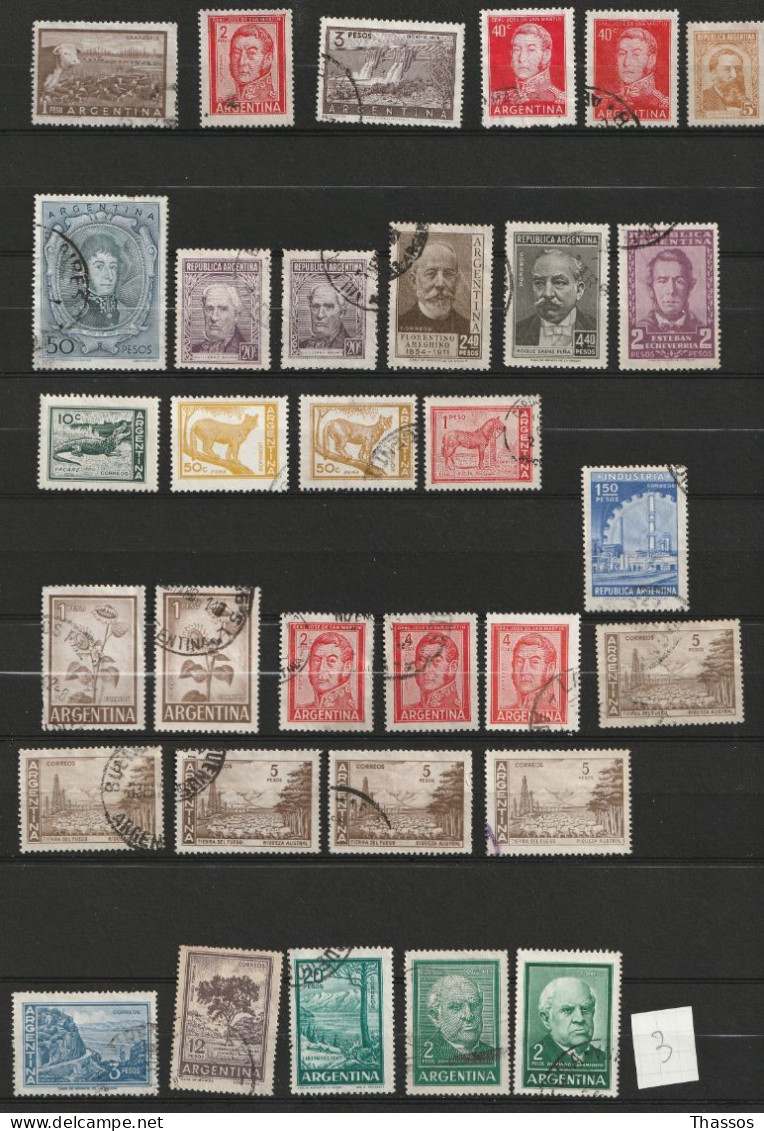 Argentine - Mix - 300 timbres - Oblitérés - Qualités diverses.