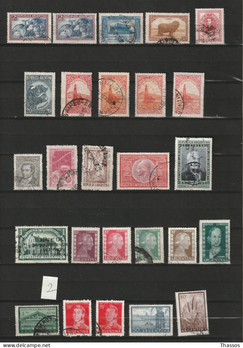 Argentine - Mix - 300 timbres - Oblitérés - Qualités diverses.