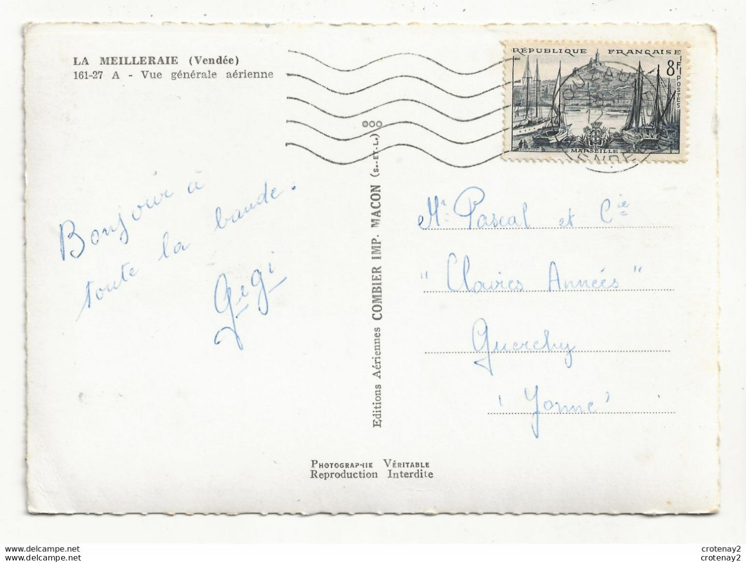 85 LA MEILLERAIE Vers Pouzauges N°161 27 Vue Générale Aérienne VOIR DOS En 1956 - Pouzauges