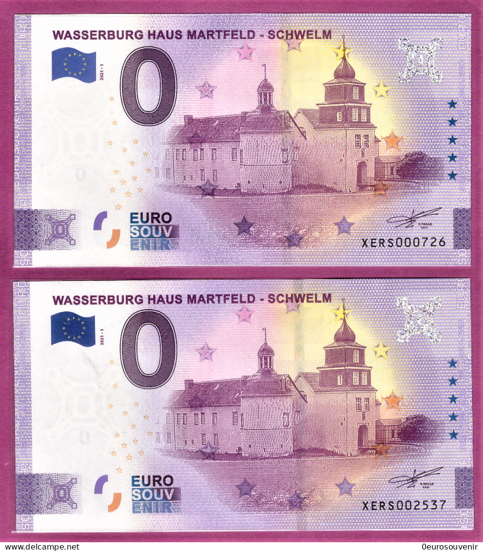 0-Euro XERS 2021-1 WASSERBURG HAUS MARTFELD-SCHWELM  SET NORMAL+ANNIVERSARY - Essais Privés / Non-officiels