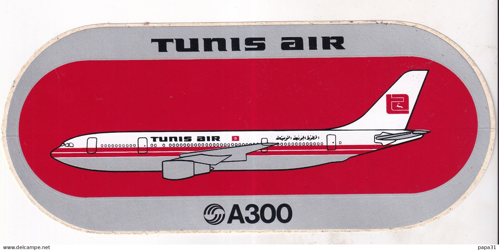 Autocollant Avion -  TUNIS AIR  A300 - Adesivi