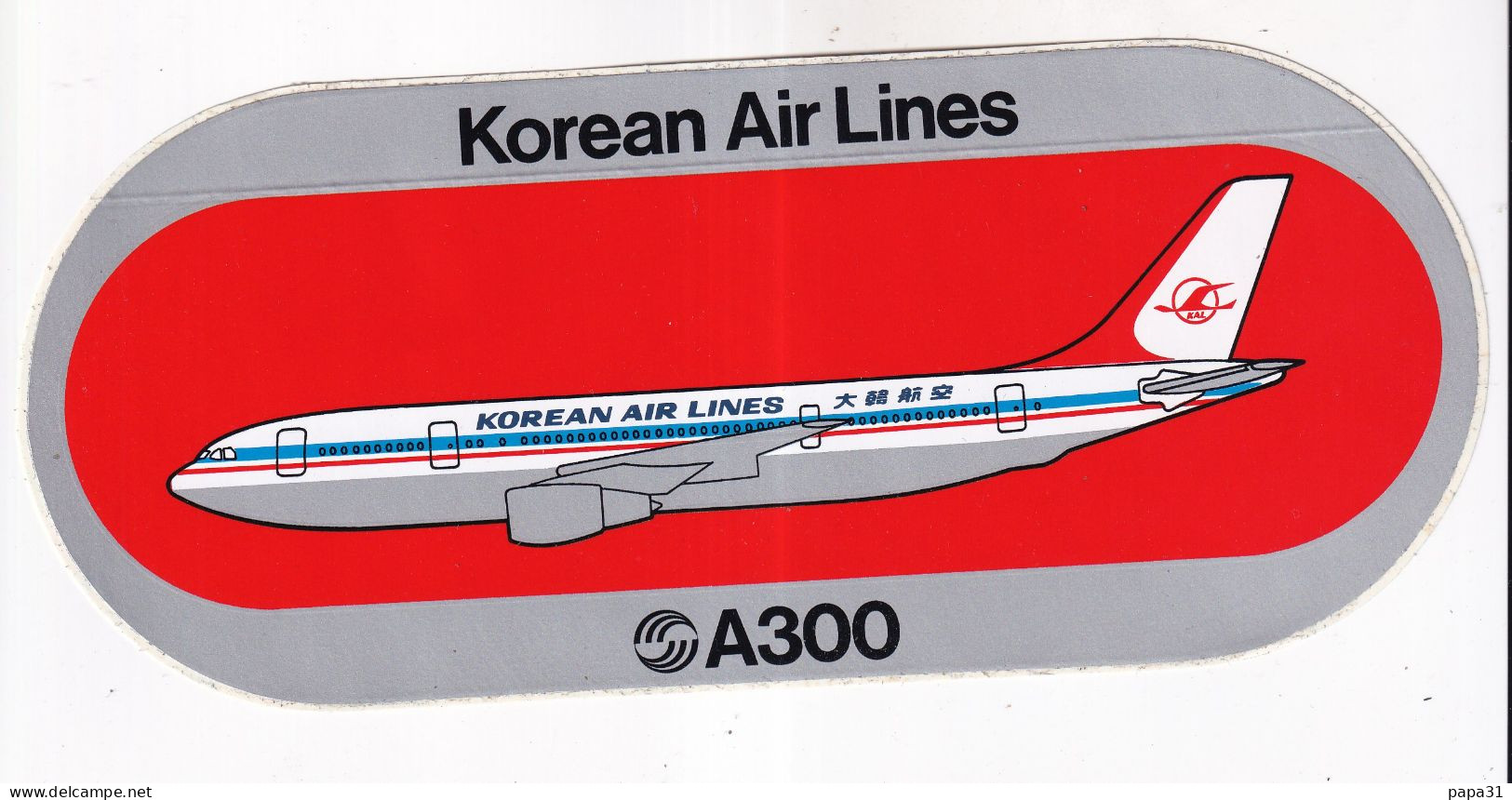 Autocollant Avion -  Korean Air Lines   A300 - Autocollants