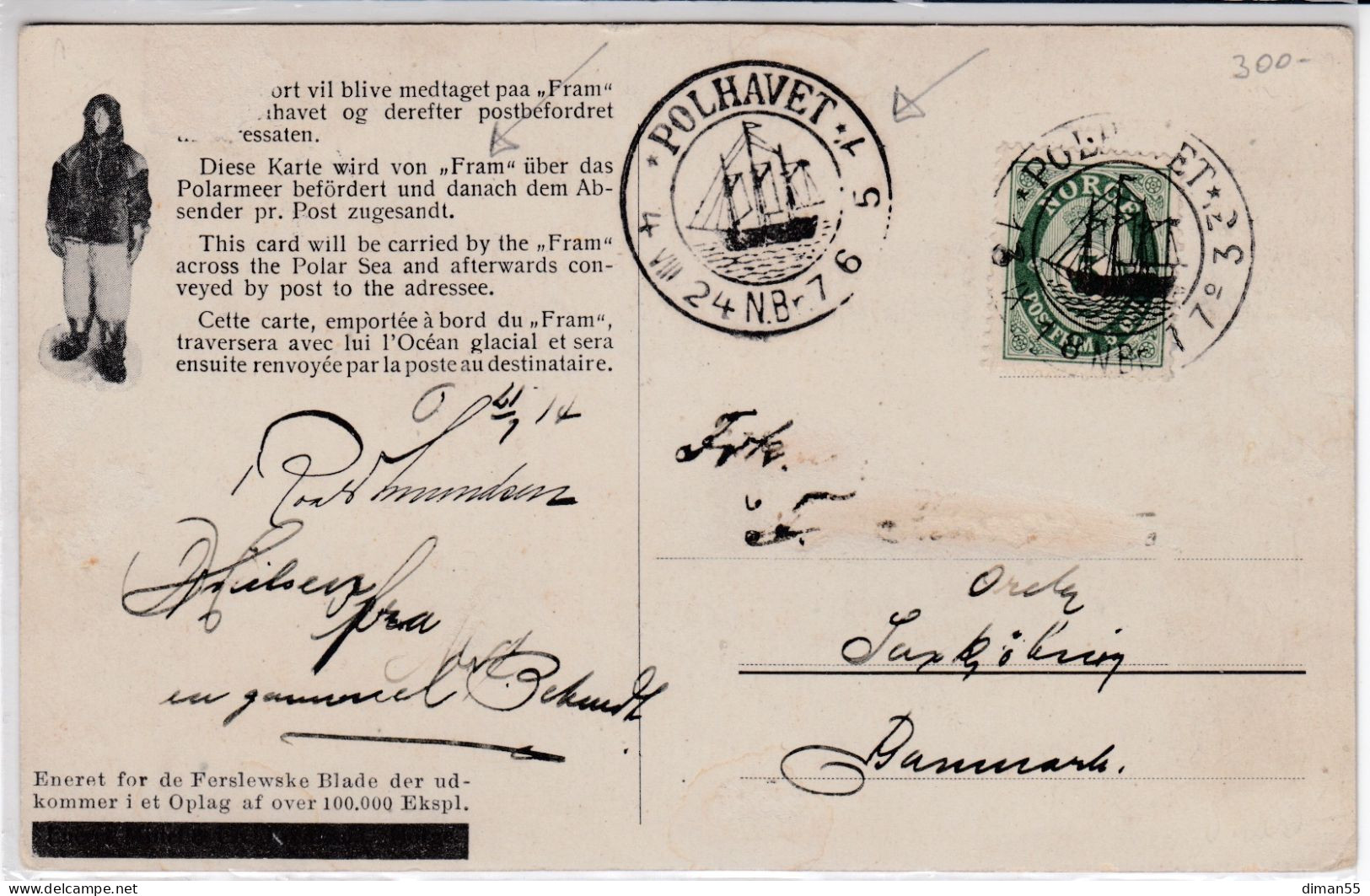 NORWAY - POLAR CRUISE - POLHAVET 4-8-1924 POSTAL CARD - Very Rare And HV - Briefe U. Dokumente