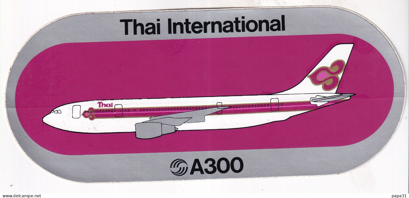 Autocollant Avion -  Thai International  A300 - Autocollants