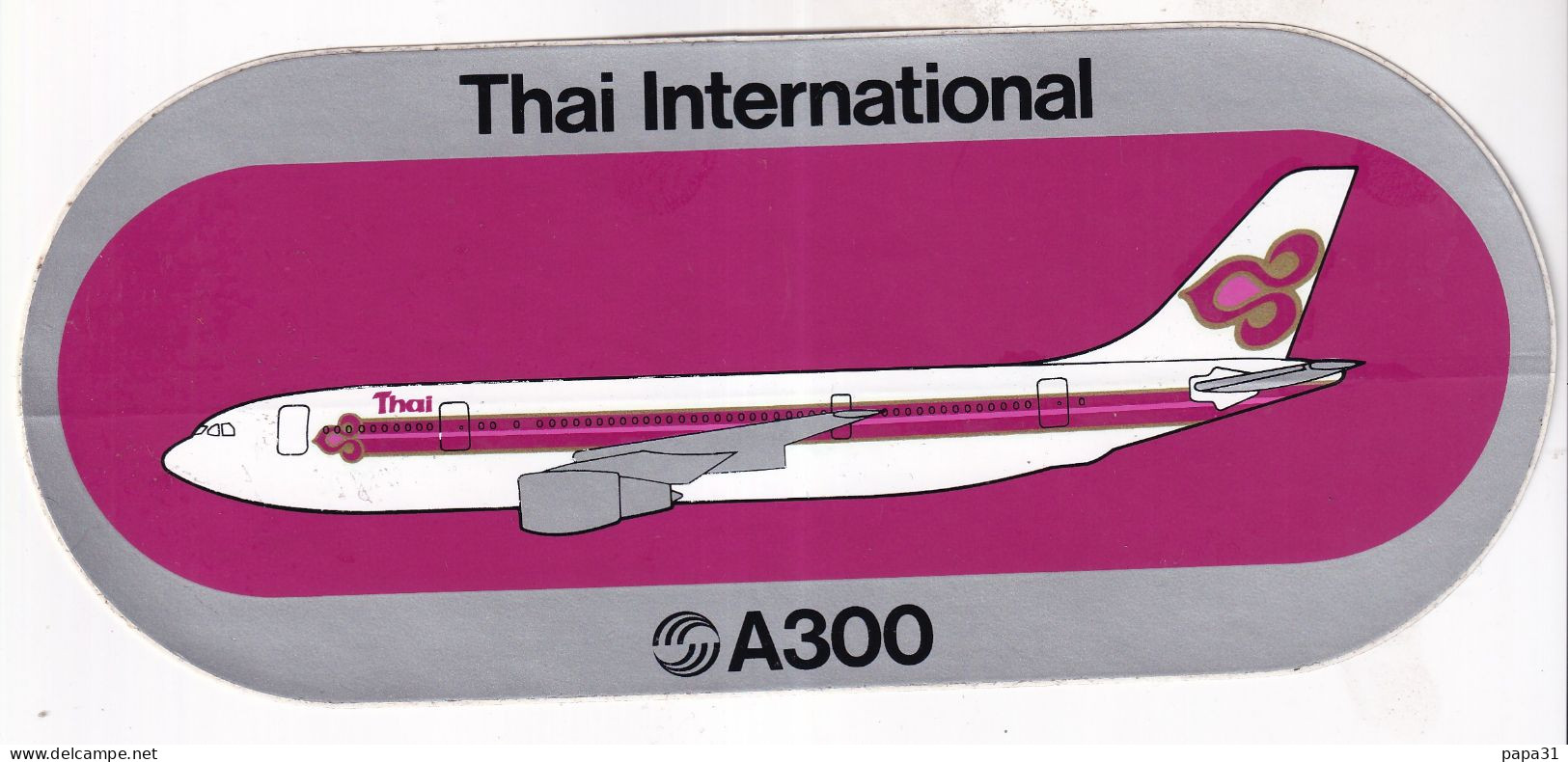 Autocollant Avion -  Thai International  A300 - Stickers