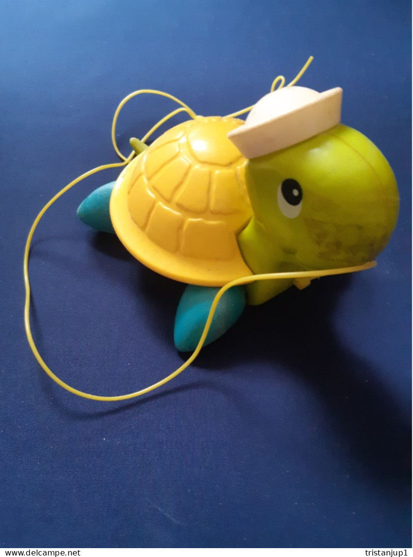 Tortue à Tirer Fisher Price Ancien Vintage 1977 - Antikspielzeug