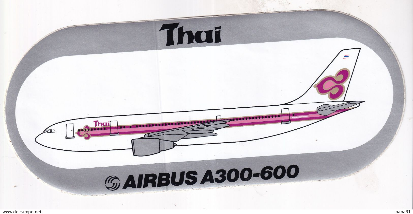 Autocollant Avion -  Thai AIRBUS  A300-600 - Pegatinas