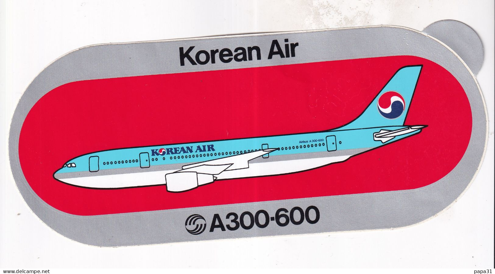 Autocollant Avion -  KOREAN AIR   A300-600 - Autocollants
