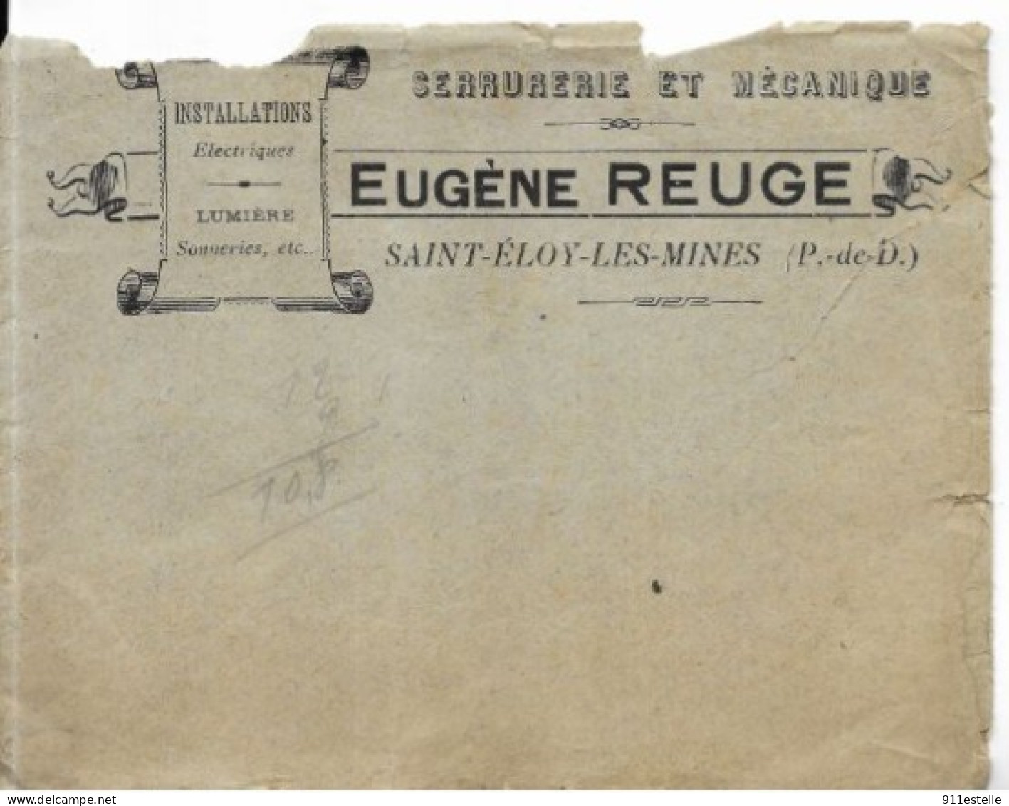 63 SAINT ELOY  LES MINES . SERRURERIE  EUGENE REUGE - Saint Eloy Les Mines