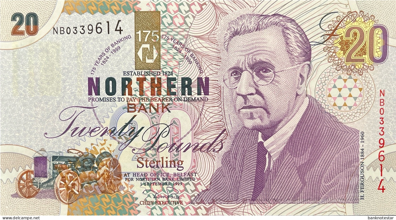 Northern Ireland 20 Pounds, P-202 (1.9.1999) - UNC - RARE - 20 Pounds