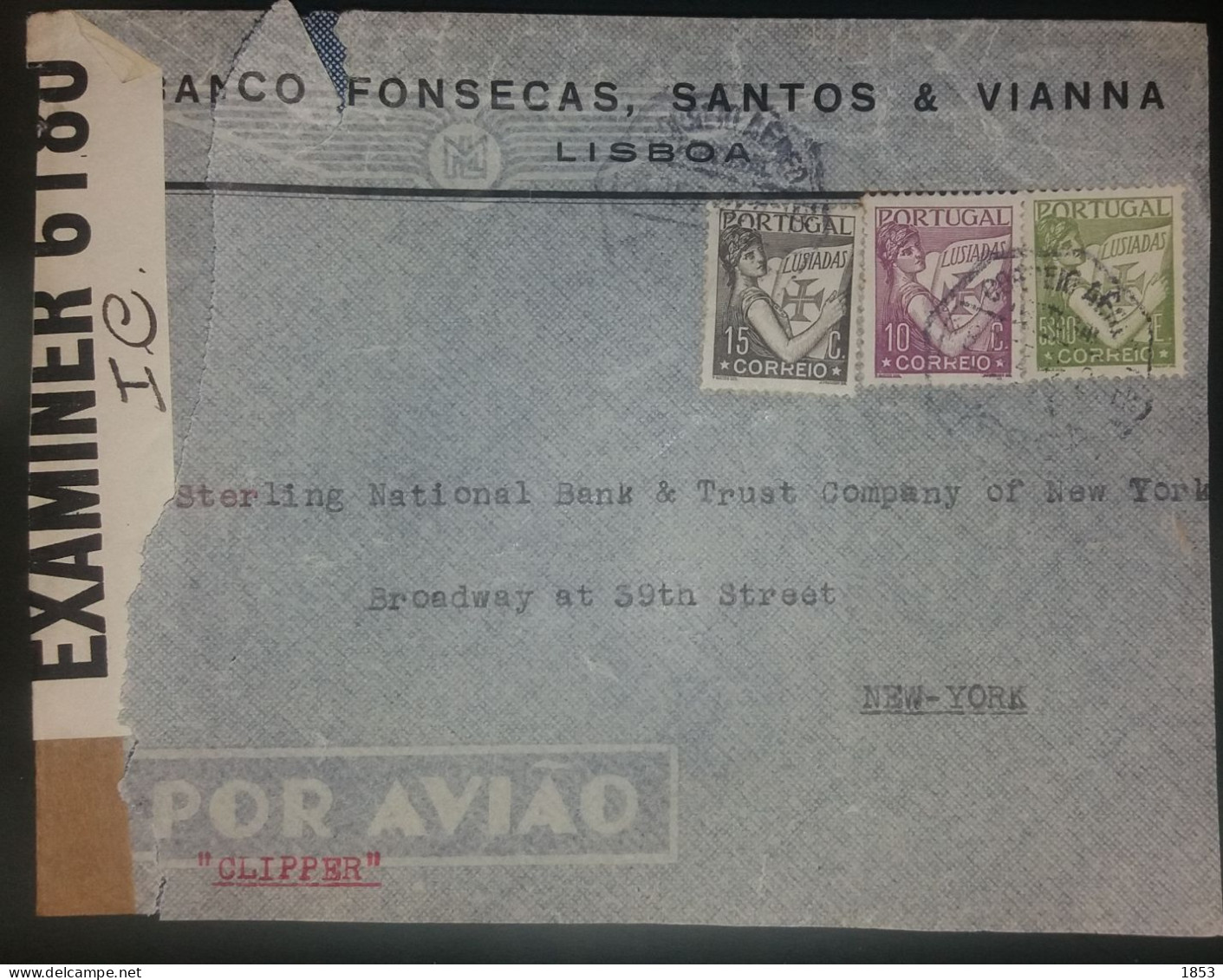 CORREIO AÉREO - WWII - CENSURAS - DESTINO A NOVA YORK - Storia Postale