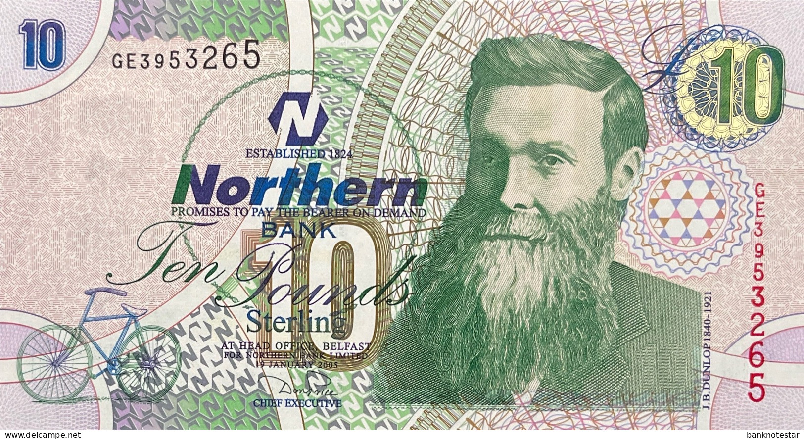 Northern Ireland 10 Pounds, P-206 (19.1.2005) - UNC - 10 Ponden