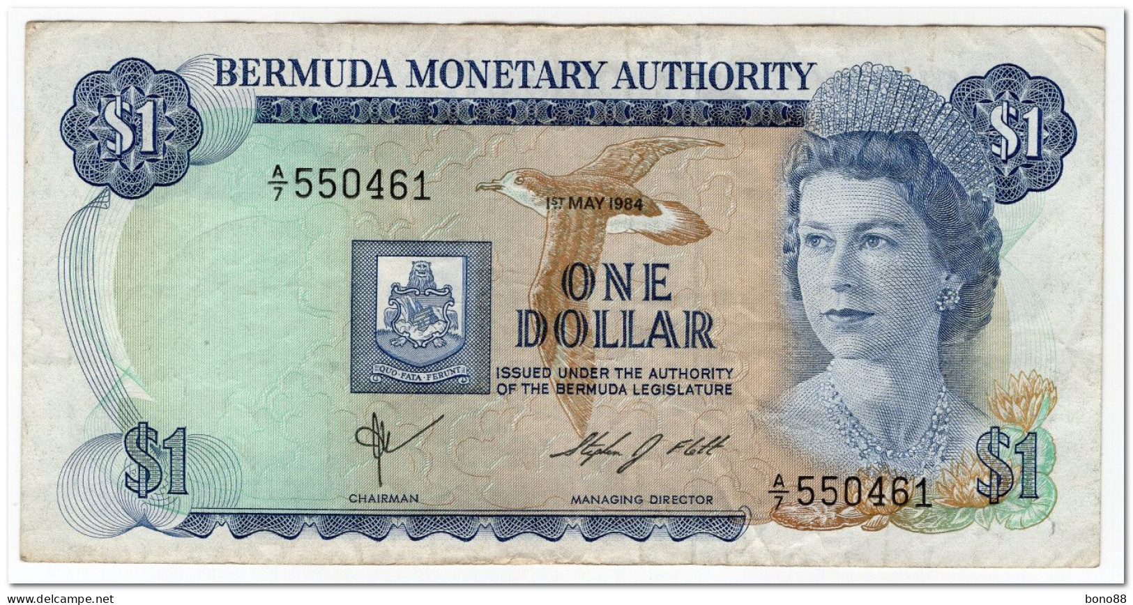 BERMUDA,1 DOLLAR,1984,P..28b,FINE - Bermude