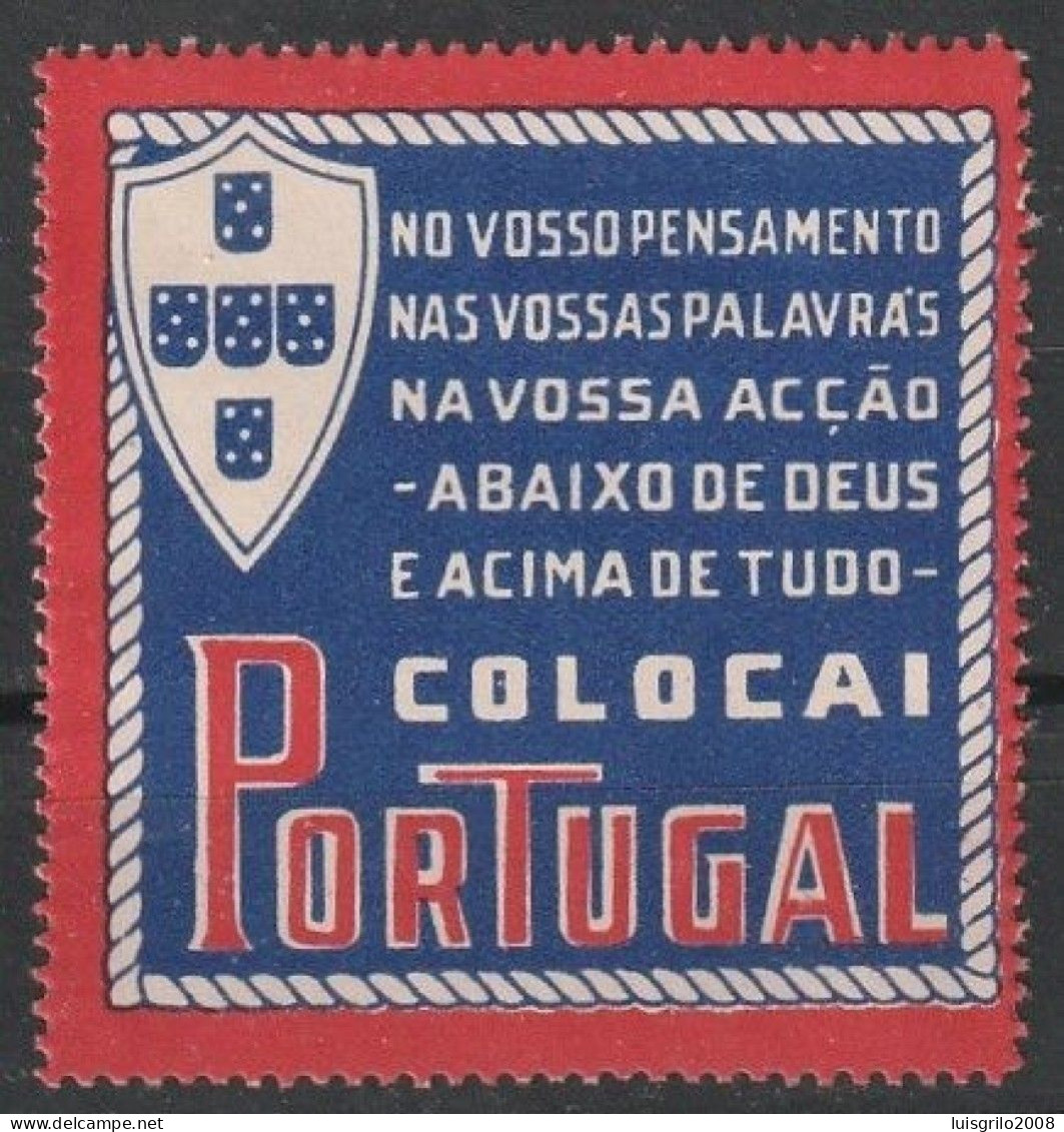 Vignette, Portugal - Vinheta De Propaganda Do Governo Do Estado Novo/ Salazar (1933>1974) -|- MNG No Gum - Emisiones Locales