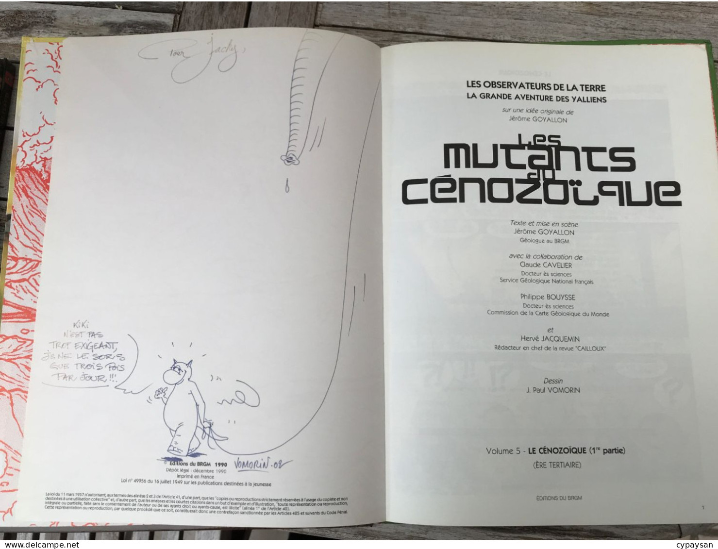 Les Observateurs De La Terre 5 Les Mutants Du Cénozoïque EO DEDICACE BE Brgm 12/1990 Goyallon Vomorin (BI3) - Autographs