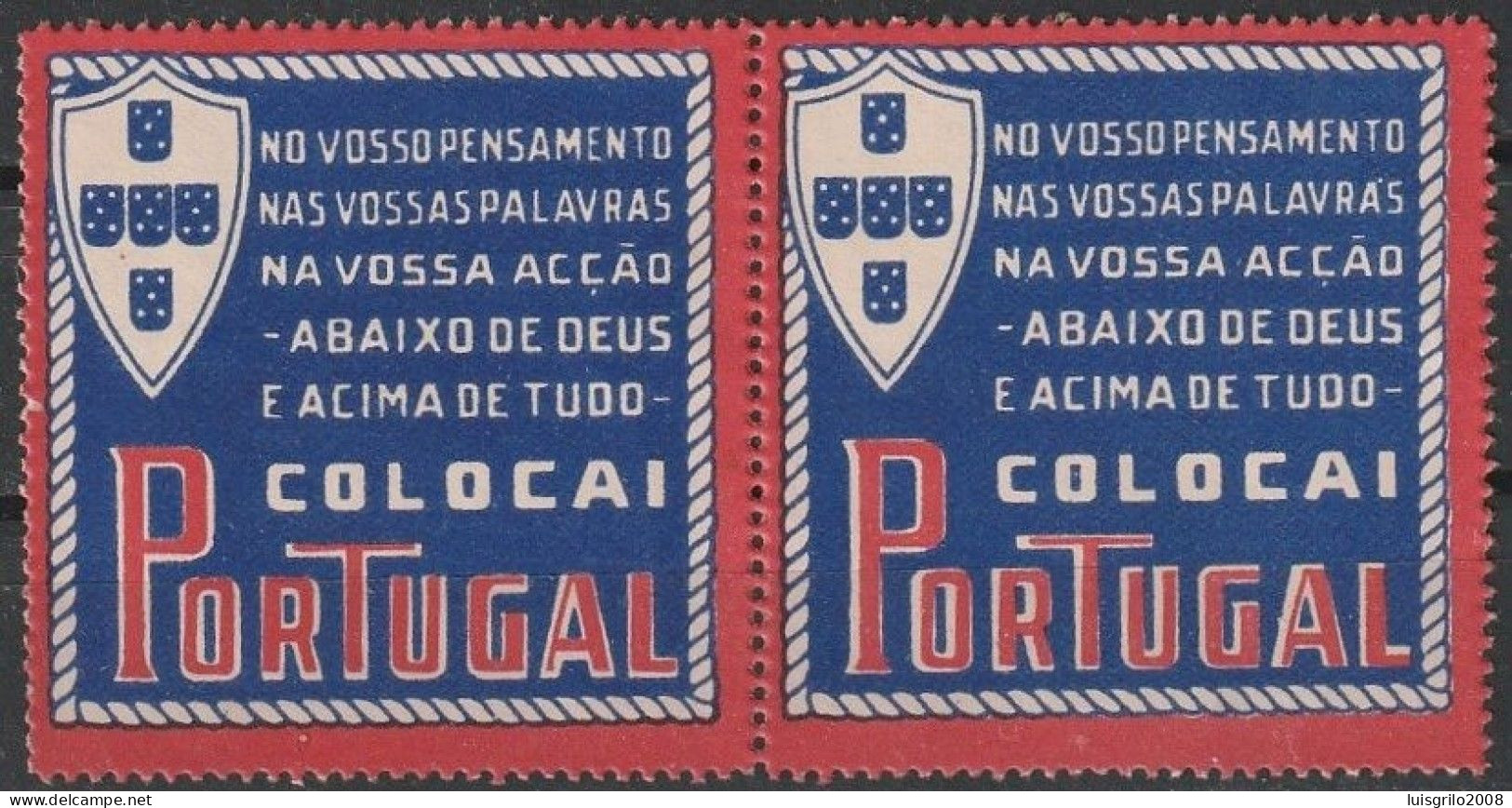 Vignettes, Portugal - Vinhetas De Propaganda Do Governo Do Estado Novo/ Salazar (1933>1974) -|- MNG No Gum - Emisiones Locales