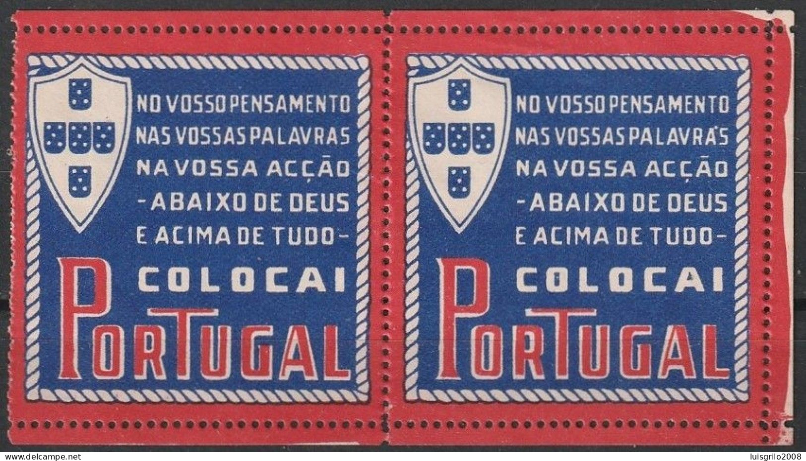 Vignettes, Portugal - Vinhetas De Propaganda Do Governo Do Estado Novo/ Salazar (1933>1974) -|- MNG No Gum - Ortsausgaben