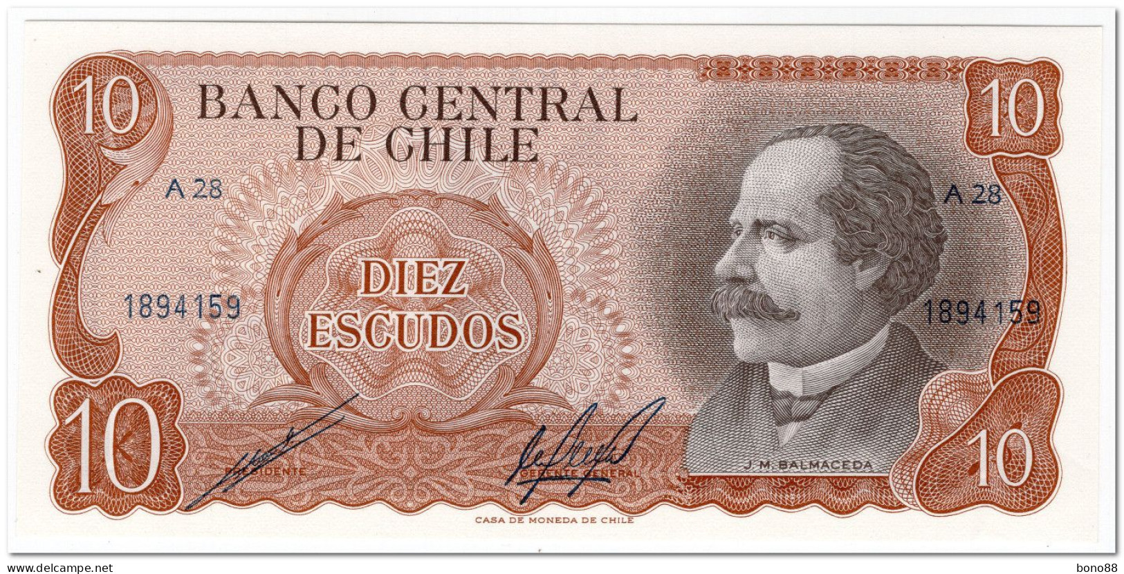 CHILE,10 ESCUDOS,ND,P.143,AU-UNC - Chile