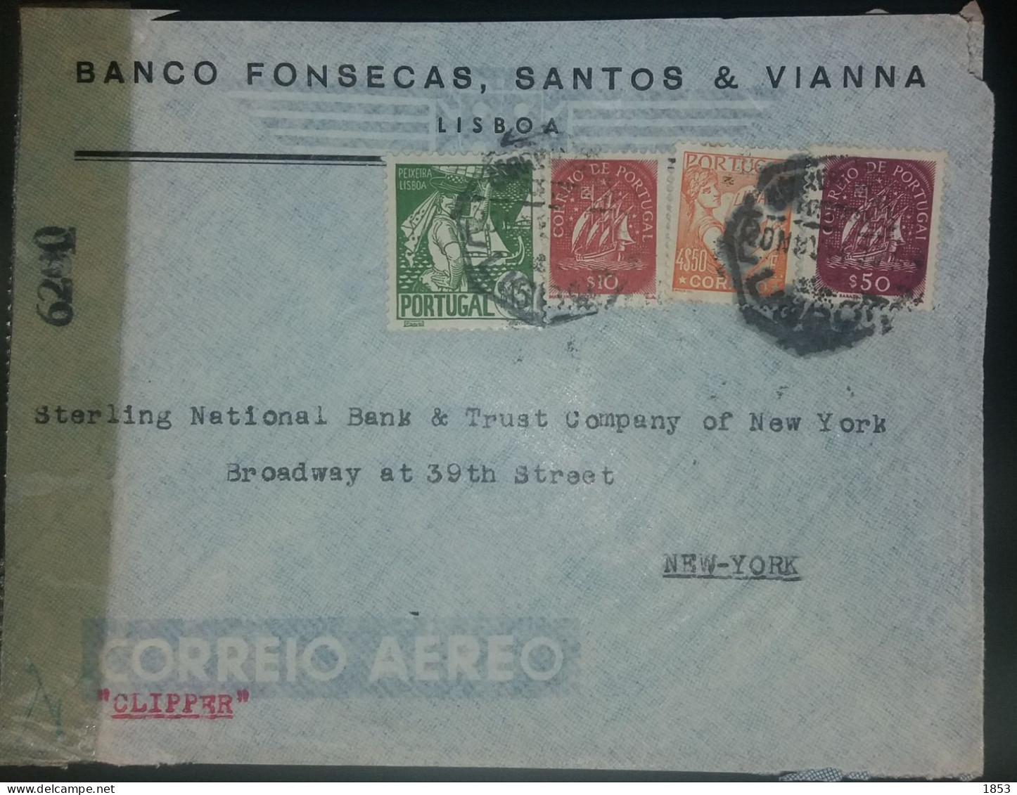 CORREIO AÉREO - WWII - CENSURAS - DESTINO A NOVA YORK - Storia Postale