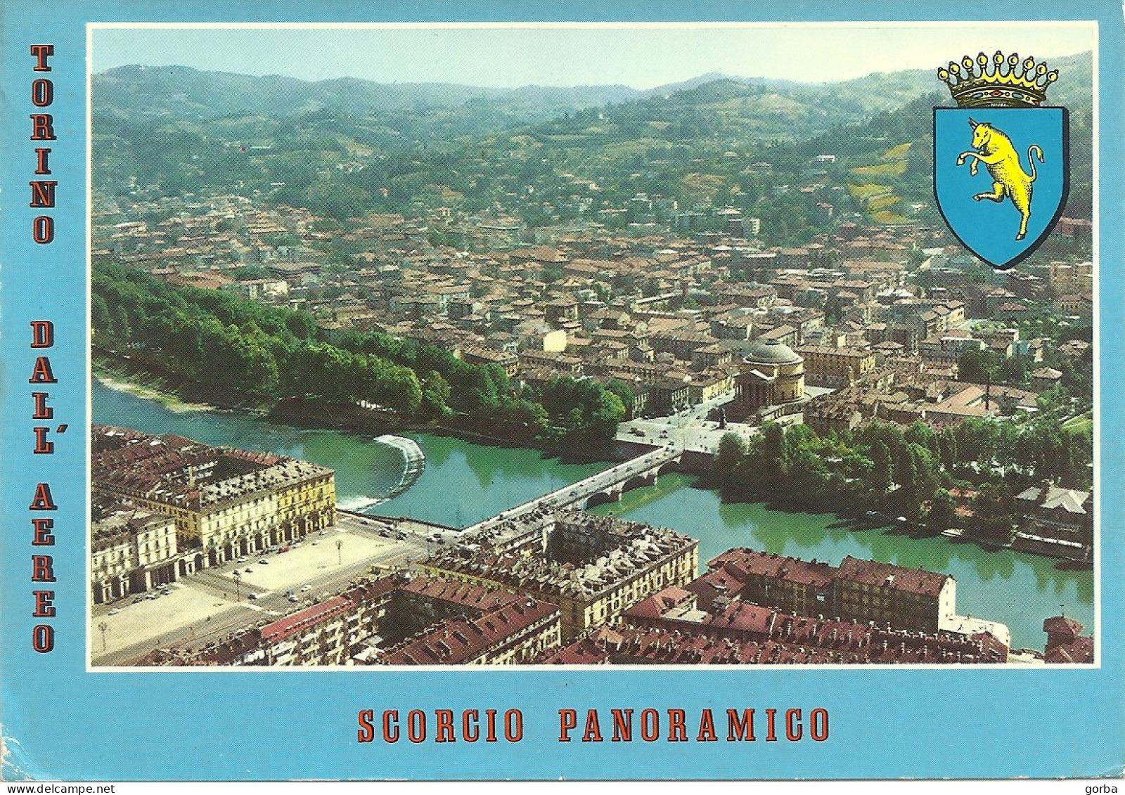 *CPM - ITALIE - PIEMONT - TURIN - Scorgio Panoramico - Vue Aérienne - Blason - Mehransichten, Panoramakarten