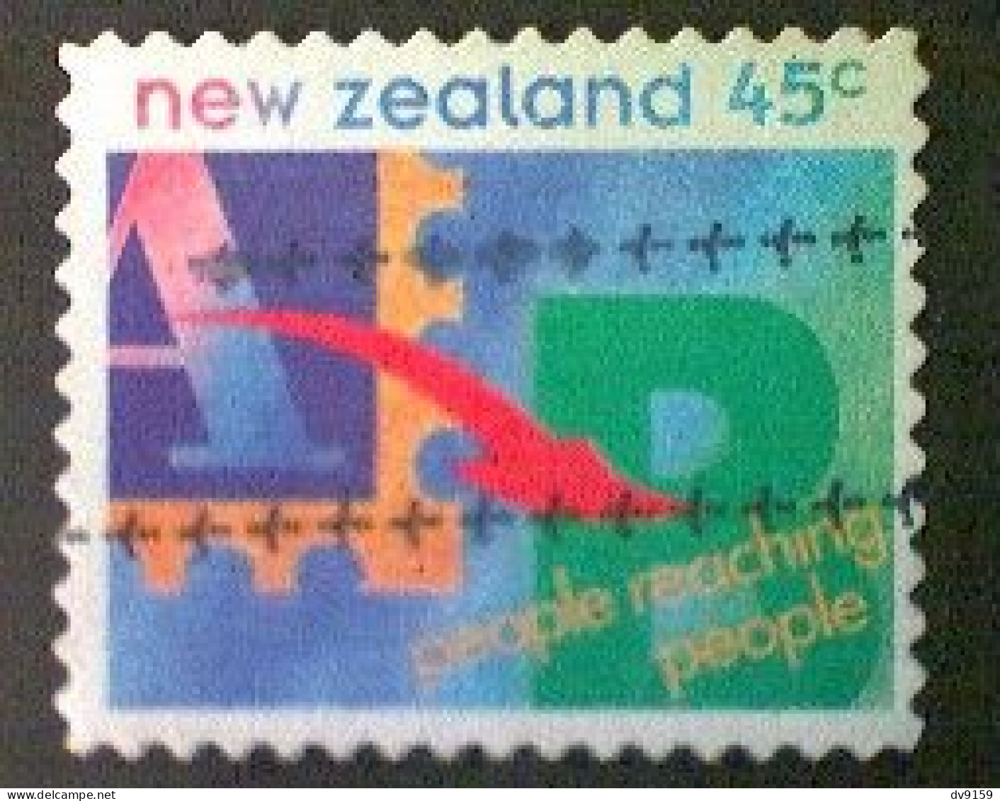 New Zealand, Scott #1226, Used(o), 1994, People Reaching People, 45¢, Multicolored - Gebruikt