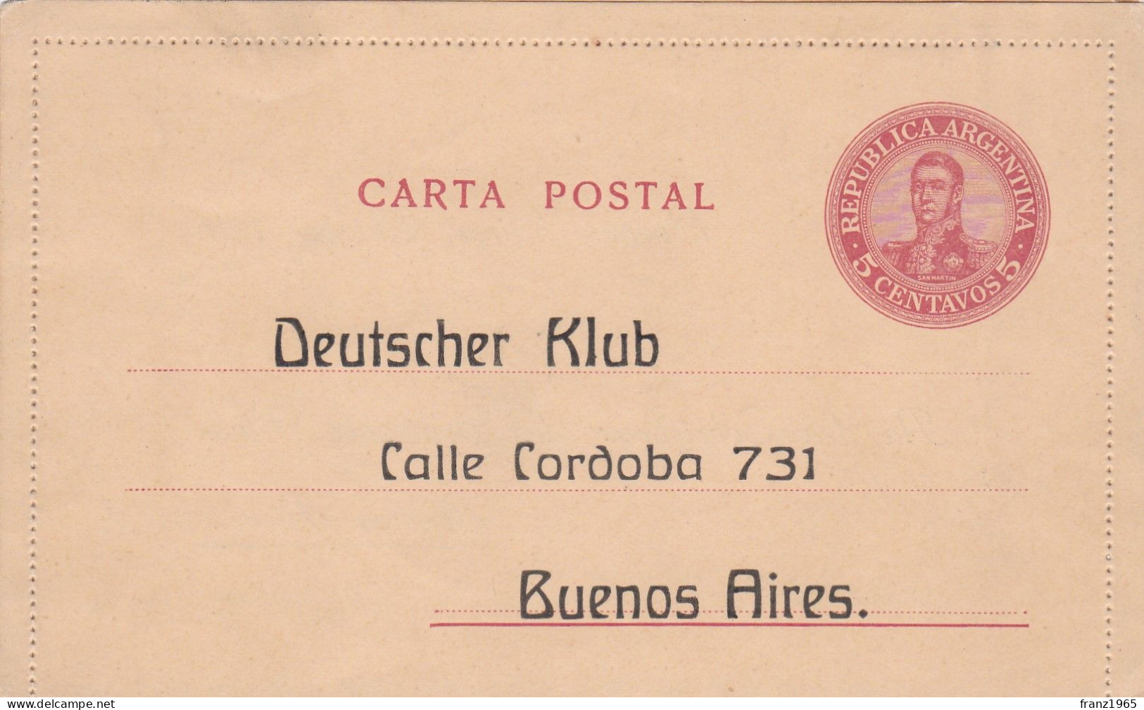 Carta Postal - Deutscher Klub - 1911 - Covers & Documents